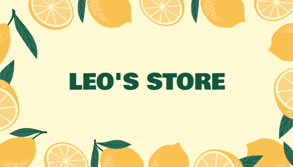 Lemon Store Emblem Business Card USデザインテンプレート