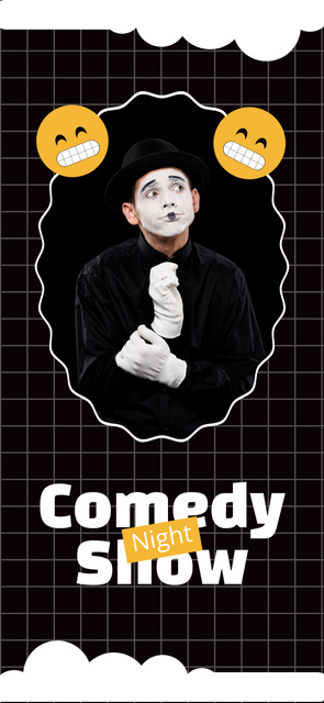 Plantilla de diseño de Comedy Show Promotion with Performer in Costume Snapchat Geofilter 