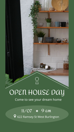 Open House Day On Saturday Announcement Instagram Video Story Modelo de Design