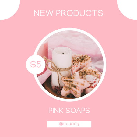 Νέα Προσφορά Ροζ Σαπούνια Με Σταθερή Τιμή Instagram Πρότυπο σχεδίασης