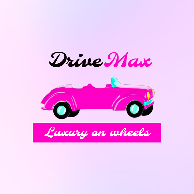 Luxurious Convertible Car Service Promotion Animated Logo Šablona návrhu