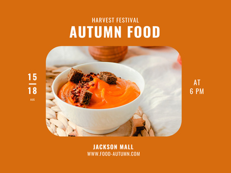 Harvest Festival with Delicious Pumpkin Porridge Poster 18x24in Horizontal Design Template