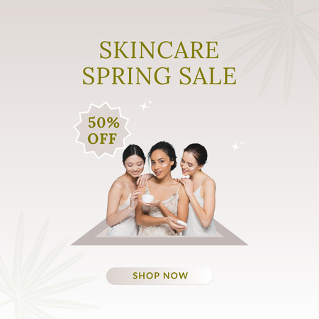 Skin Care Sale for Young Women Instagram AD Design Template