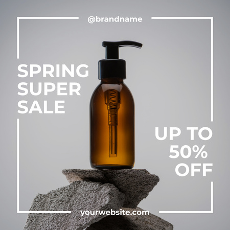 Designvorlage Spring Super Sale Skin Care Cosmetics für Instagram AD