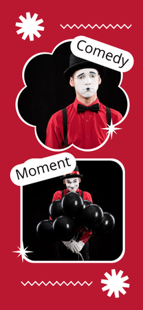 Ontwerpsjabloon van Snapchat Moment Filter van Stand-upcomedyshow met pantomime