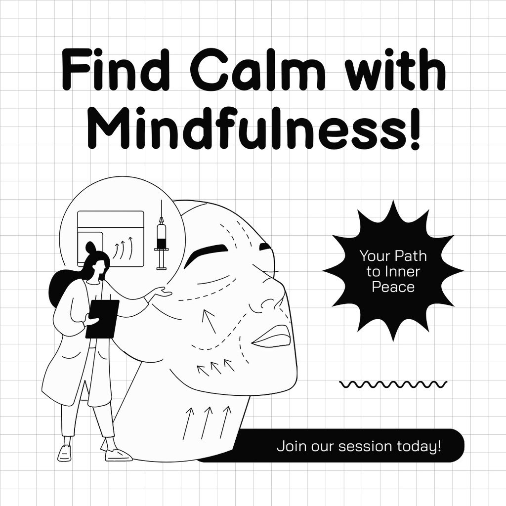 Exercises for Mental Health to Find Mindfulness Instagram Design Template