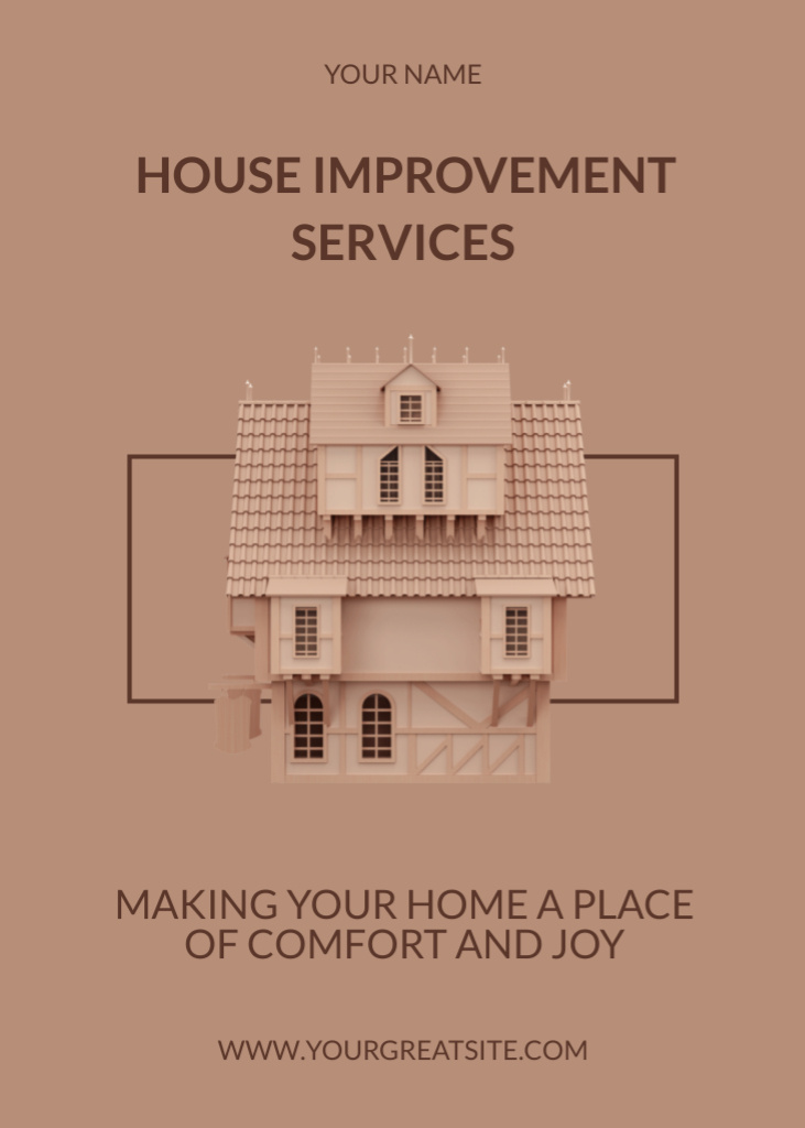 House Improvement Services Offer Illustrated with 3d Puzzle Flayer – шаблон для дизайна