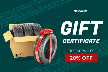 Platilla de diseño Special Discount Offer on Car Tires Gift Certificate