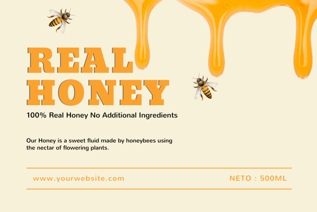 Ontwerpsjabloon van Label van Real Honey Retail