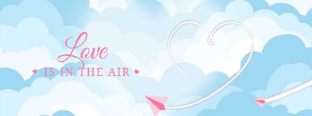 Plantilla de diseño de Paper plane drawing Heart in the sky Facebook Video cover 