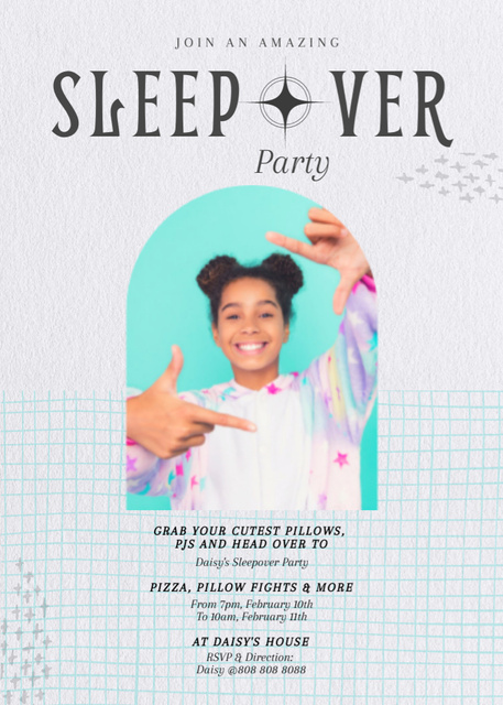 Platilla de diseño Fun-filled Sleepover Party for Girls Teenagers Invitation