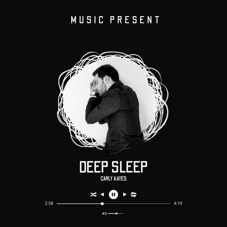 Music Album Promotion with Sleeping Man Album Cover tervezősablon