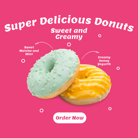 Offer of New Sweet Donuts Instagram Design Template