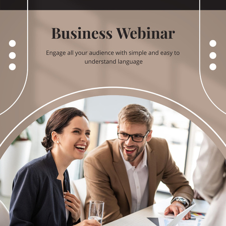 Business Webinar Ad with Smiling People Instagram Design Template