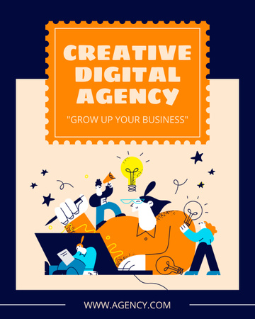 Creative Digital Marketing Agency Service Offer Instagram Post Vertical tervezősablon