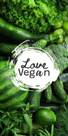 Ontwerpsjabloon van Graphic van vegan lifestyle concept met vers fruit illustratie