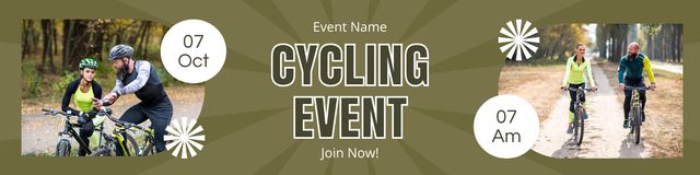 Cycling Travel Event Twitter Šablona návrhu
