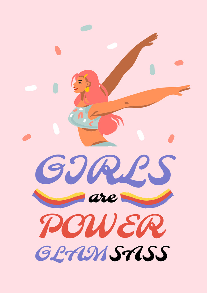 Ontwerpsjabloon van Poster van Girl Power Inspiration with Women on Riot