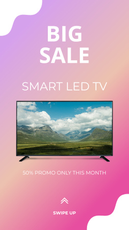 Plantilla de diseño de Anuncio de gran venta de TV en rosa Instagram Story 