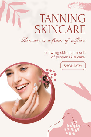 Facial Tanning Skincare Goods Pinterest Design Template