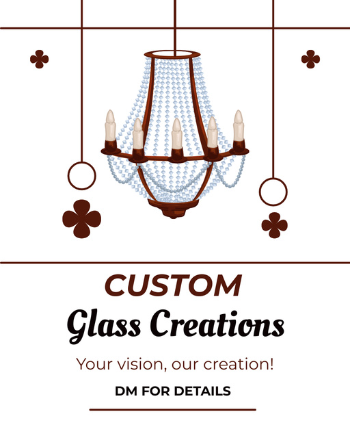 Magnificent And Customized Glass Chandelier Offer Instagram Post Vertical Tasarım Şablonu