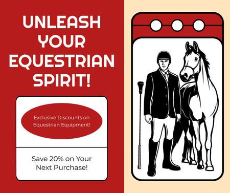 High Quality Equestrian Gear With Discount Facebook Design Template