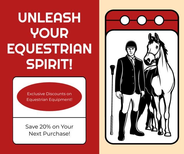 Designvorlage High Quality Equestrian Gear With Discount für Facebook