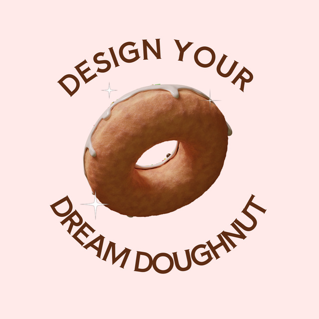 Plantilla de diseño de Offer of Designing Dream Doughnut in Shop Animated Logo 