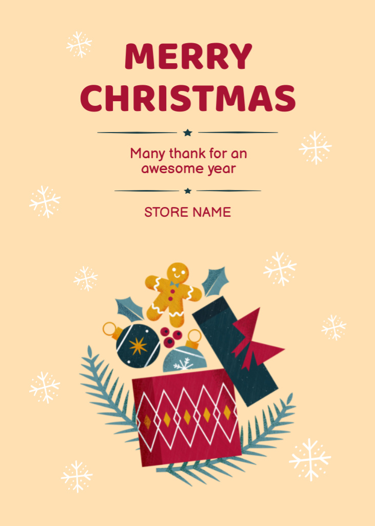 Christmas Wishes With Holiday Accessories Postcard 5x7in Vertical – шаблон для дизайна