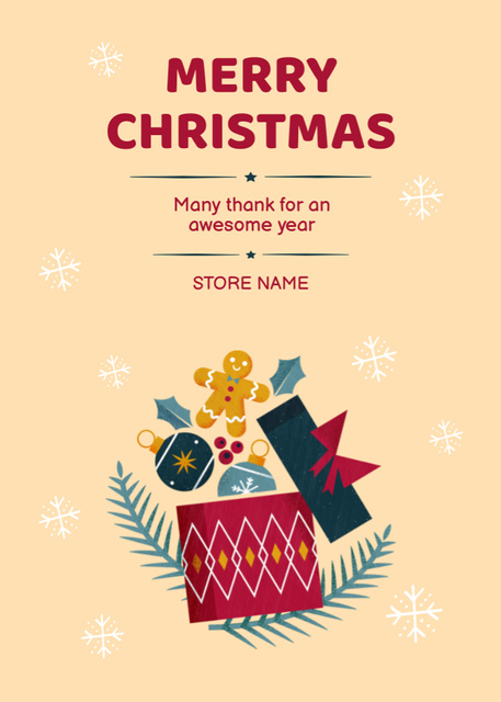 Christmas Wishes With Holiday Accessories Postcard 5x7in Vertical Design Template