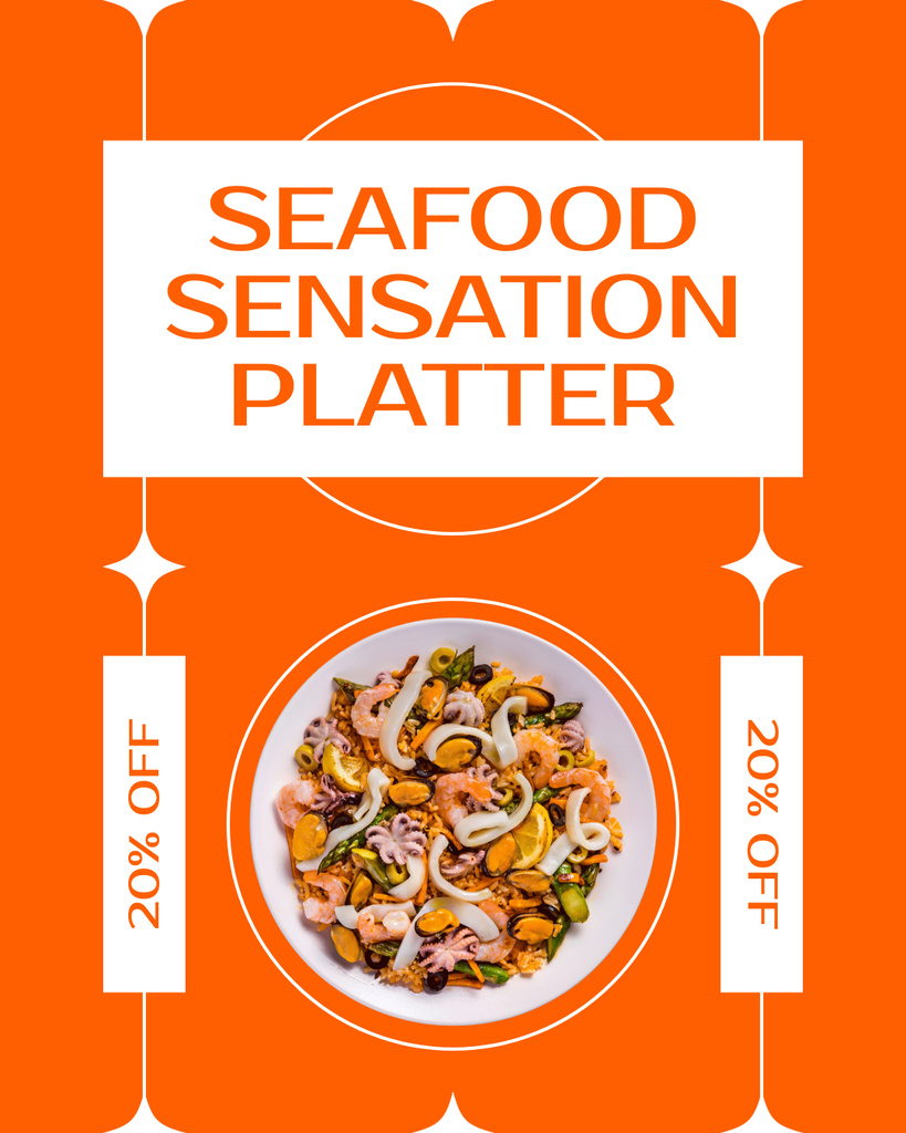 Szablon projektu Fish Market Ad with Shrimp Salad Instagram Post Vertical
