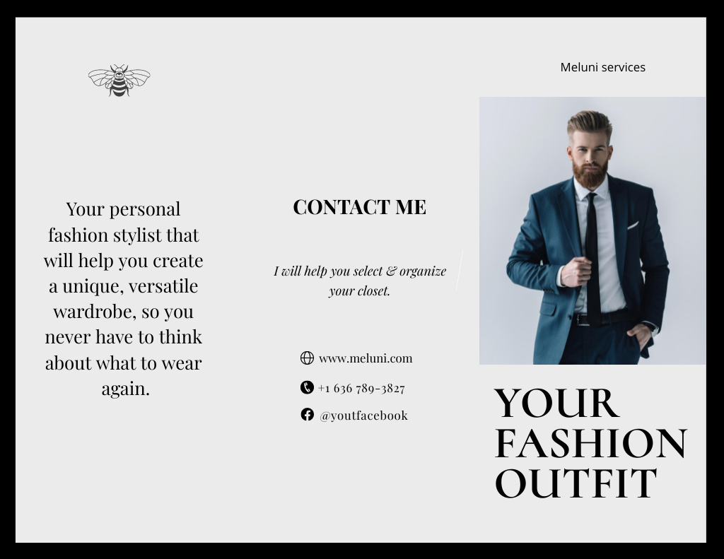 Stylish Businessman wearing Suit Brochure 8.5x11in – шаблон для дизайна