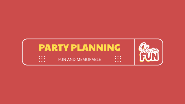 Event and Party Planning Services Youtube Šablona návrhu