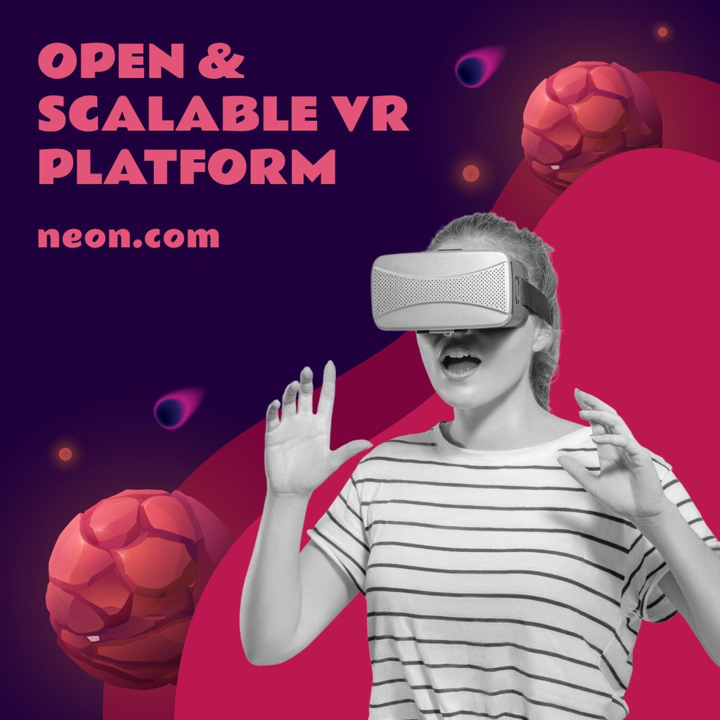Open Virtual Reality Platform Offer Instagram AD Tasarım Şablonu