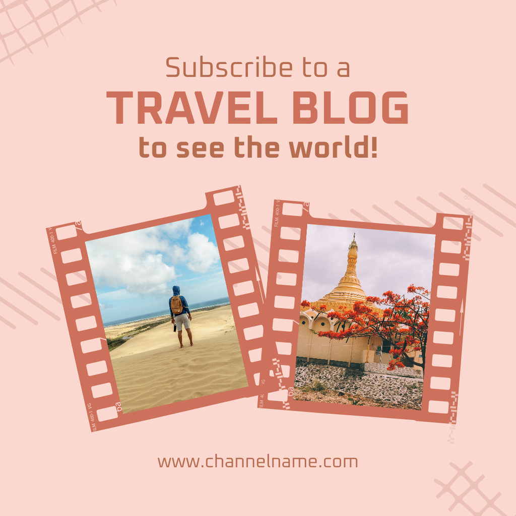 Persistent Promoting Subscribtion For Travel Blog Instagram Design Template