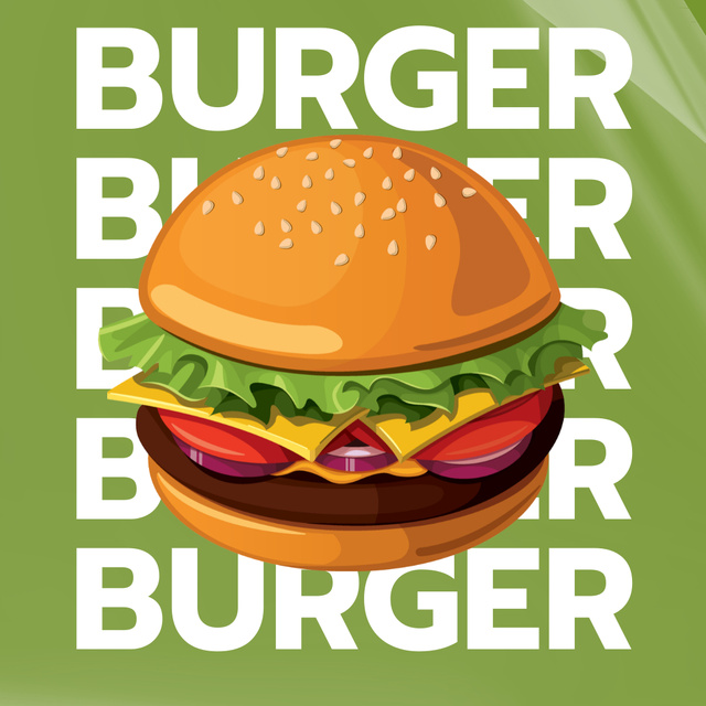 Street Food Ad with Delicious Burger Instagram Modelo de Design