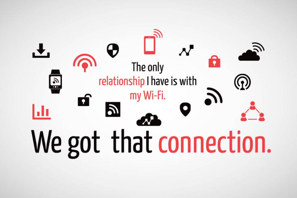Wi-fi connection icons Gift Certificate Design Template