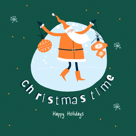 Platilla de diseño Christmas Mood with Cute Funny Santa Animated Post