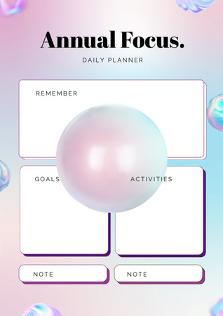 planejador anual com bolha Schedule Planner Modelo de Design