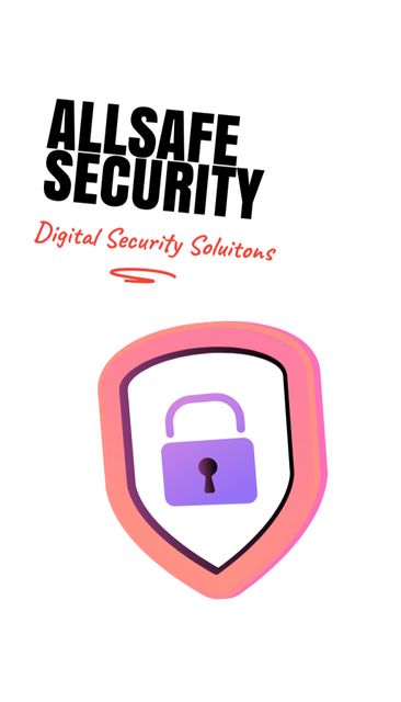 Digital Security Agency Business Card US Vertical Šablona návrhu