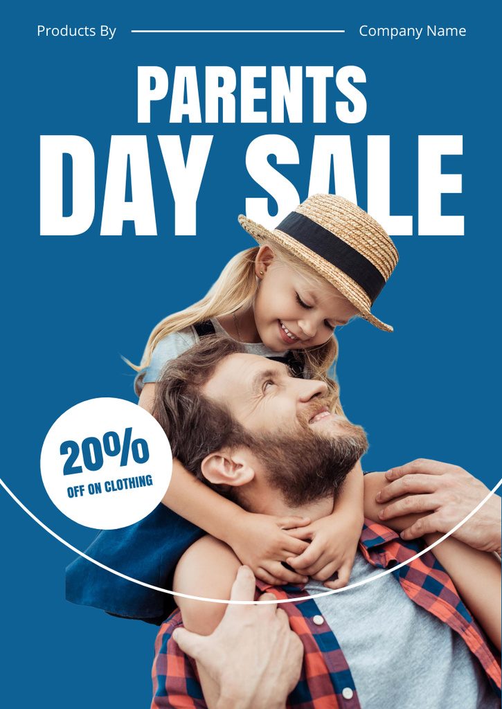 Plantilla de diseño de Parent's Day Sale with Discount Poster A3 