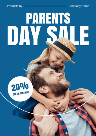 Template di design Parent's Day Sale with Discount Poster A3