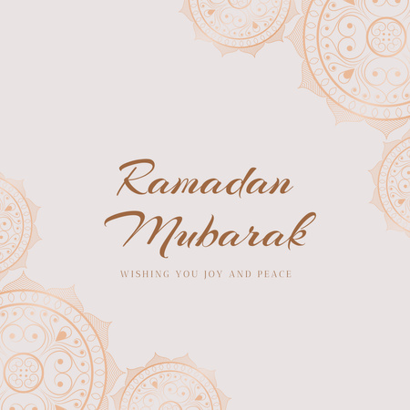 Greeting on Ramadan with Ornaments Instagram Design Template