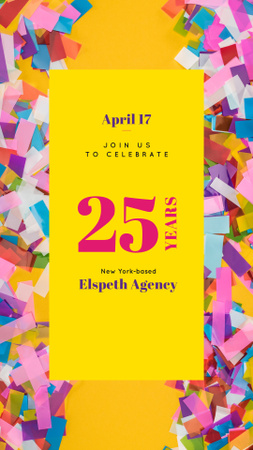 aniversário celebração com confete Instagram Story Modelo de Design