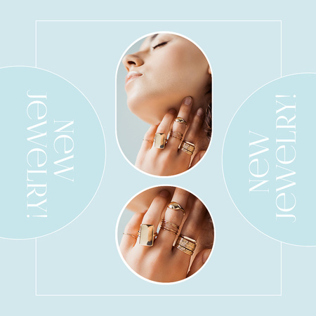 Modèle de visuel Jewelry Collection Announcement with Rings - Instagram