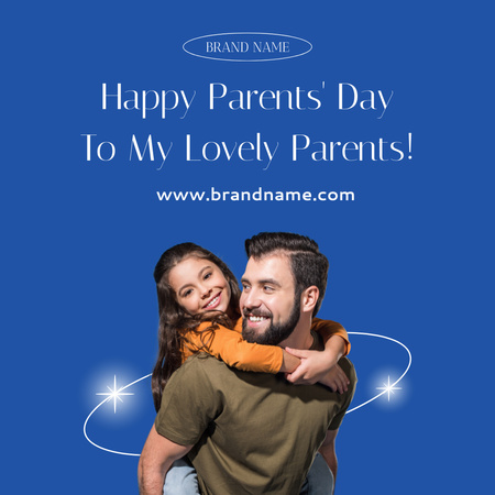Happy Parent's Day Congratulations With Hugging Instagram Design Template