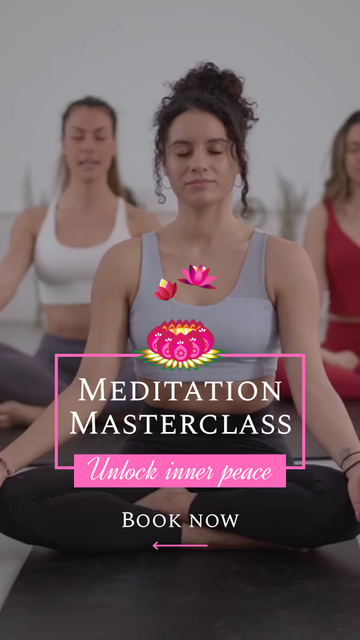 Meditation Masterclass With Booking And Slogan TikTok Video Šablona návrhu