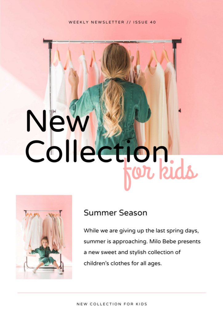 Kids Fashion collection review Newsletter – шаблон для дизайна
