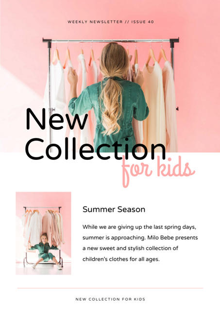 Kids Fashion collection review Newsletter Πρότυπο σχεδίασης