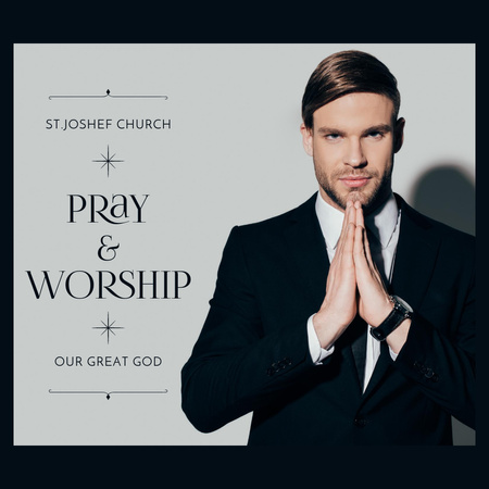 Platilla de diseño Pray and Worship Instagram